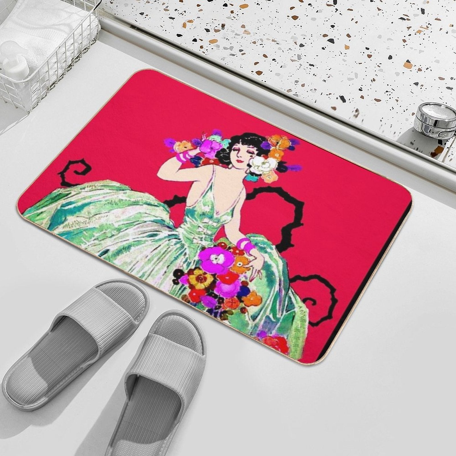 HARPERS BAZAAR  Vintage 1933 Magazine Advertising Print  Rapid-Drying Bath Mat