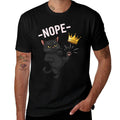 No Kings in America Black Cat Nope 4th Of July Cat Meme  Summer-ready Fabric T-Shirt