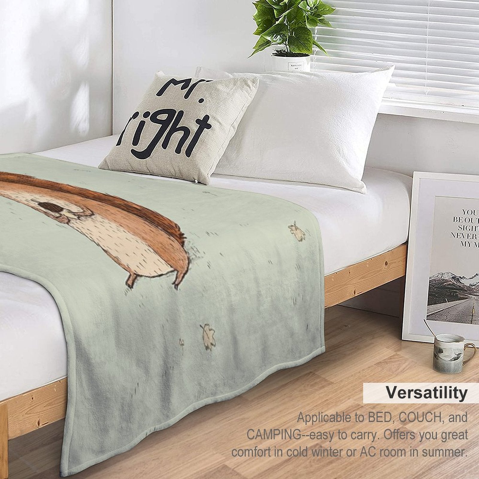 Sarah The Squirrel Travel-friendly Throw Blanket