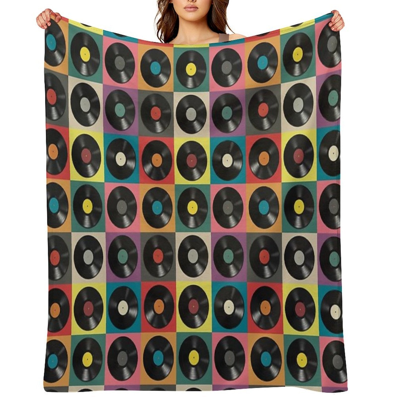 Discjockey Pattern  DJ Music Vinyl Turntables Travel-friendly Throw Blanket