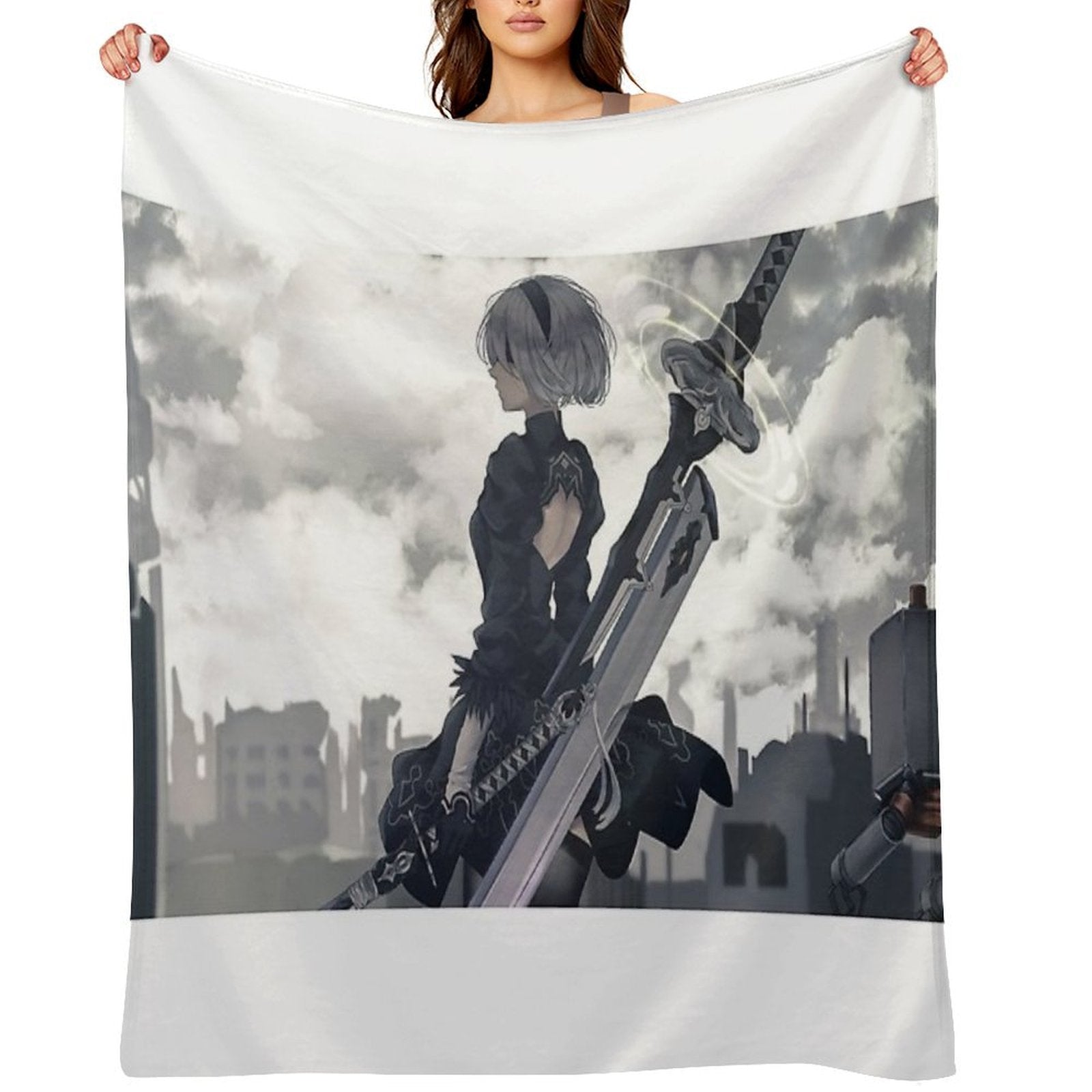 Nier Automata 2B Premium Throw Blanket