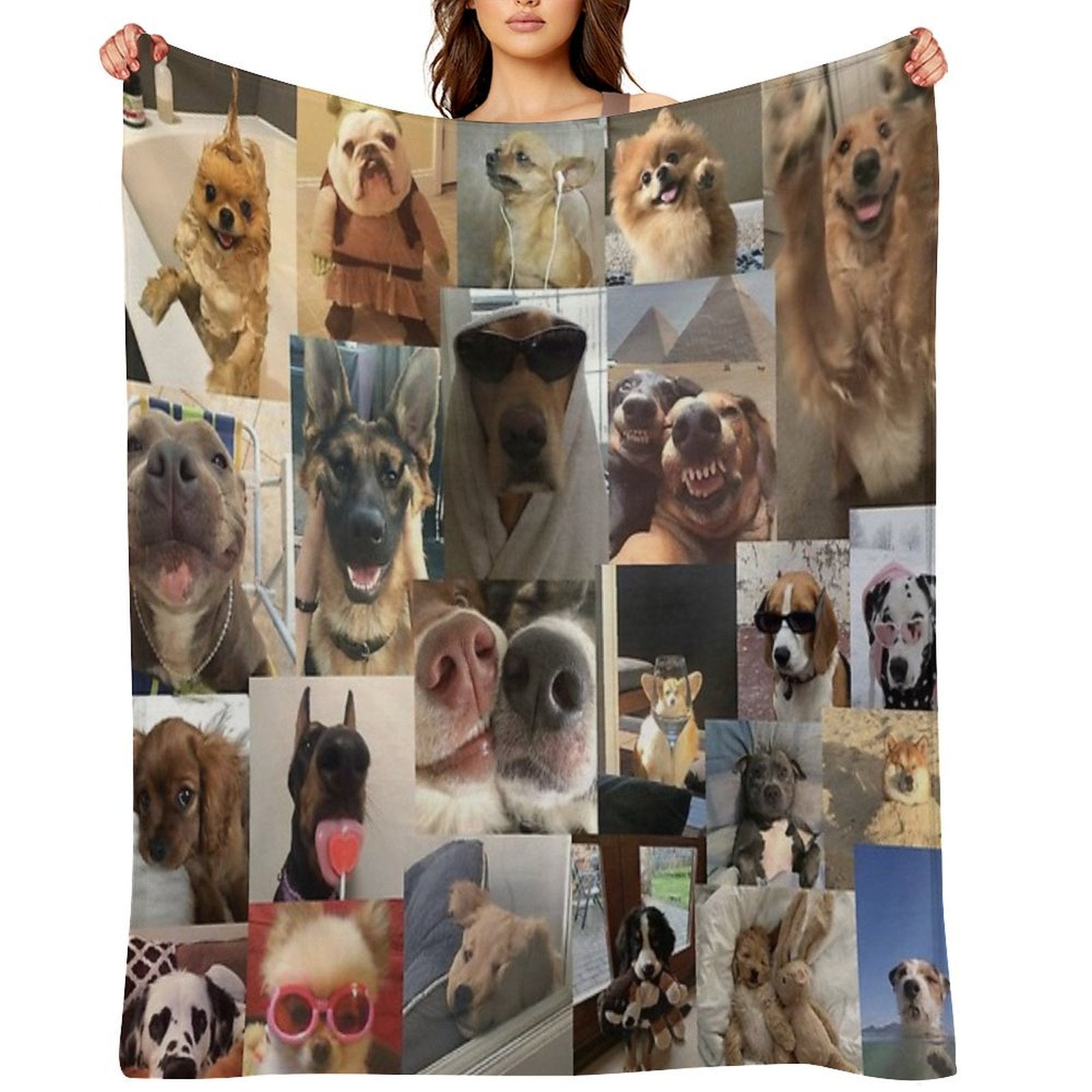 Dogs Aesthetic Collage Anti-pilling Throw Blanket