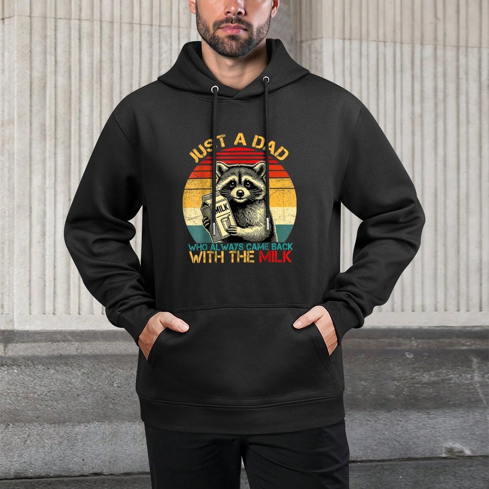 Funny Fathers Day Just A Dad Who Come Back With The Milk Unisex Design Hoodie