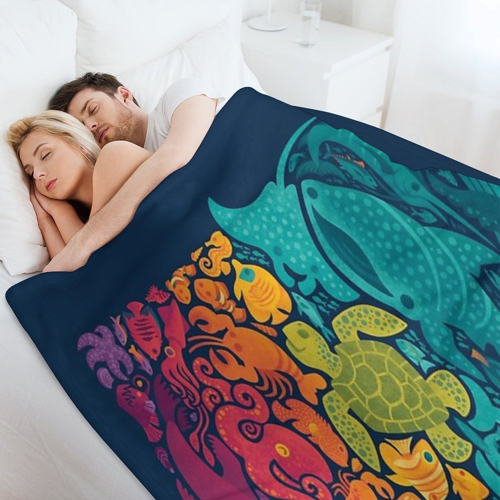 Aquatic Spectrum Quick-dry Throw Blanket
