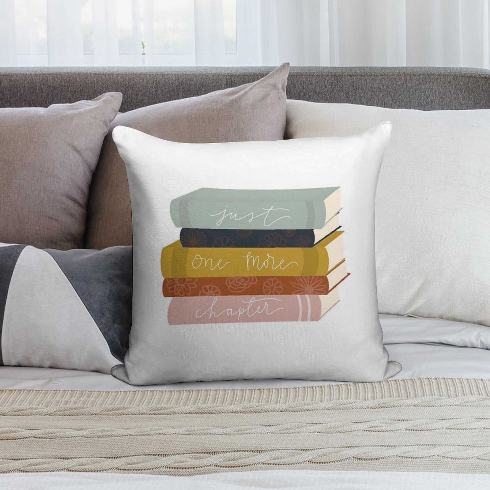 Just One More Chapter Soft Washable Throw Pillow