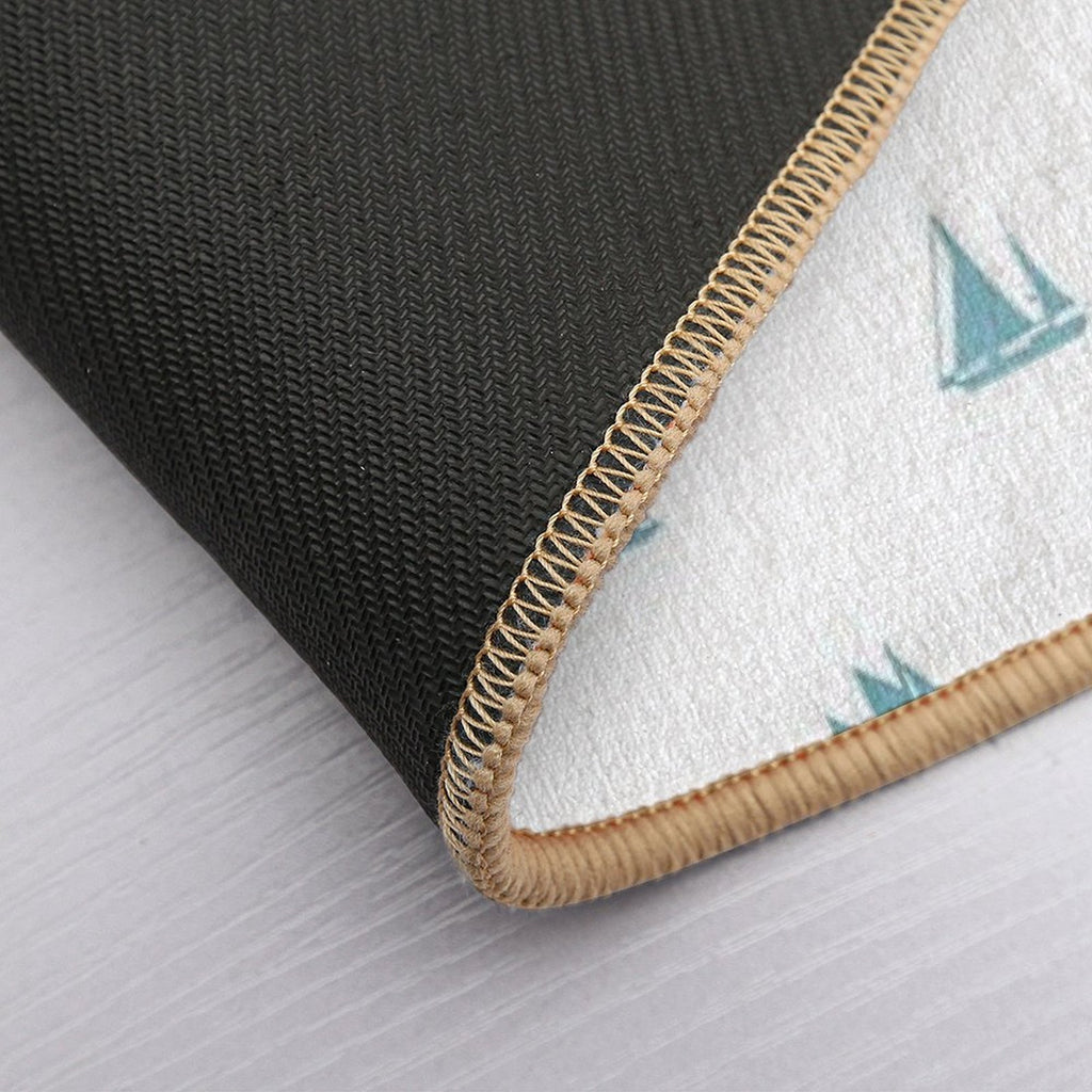 Sail Boats Drifting Away Print  Fade-Resistant Bath Mat
