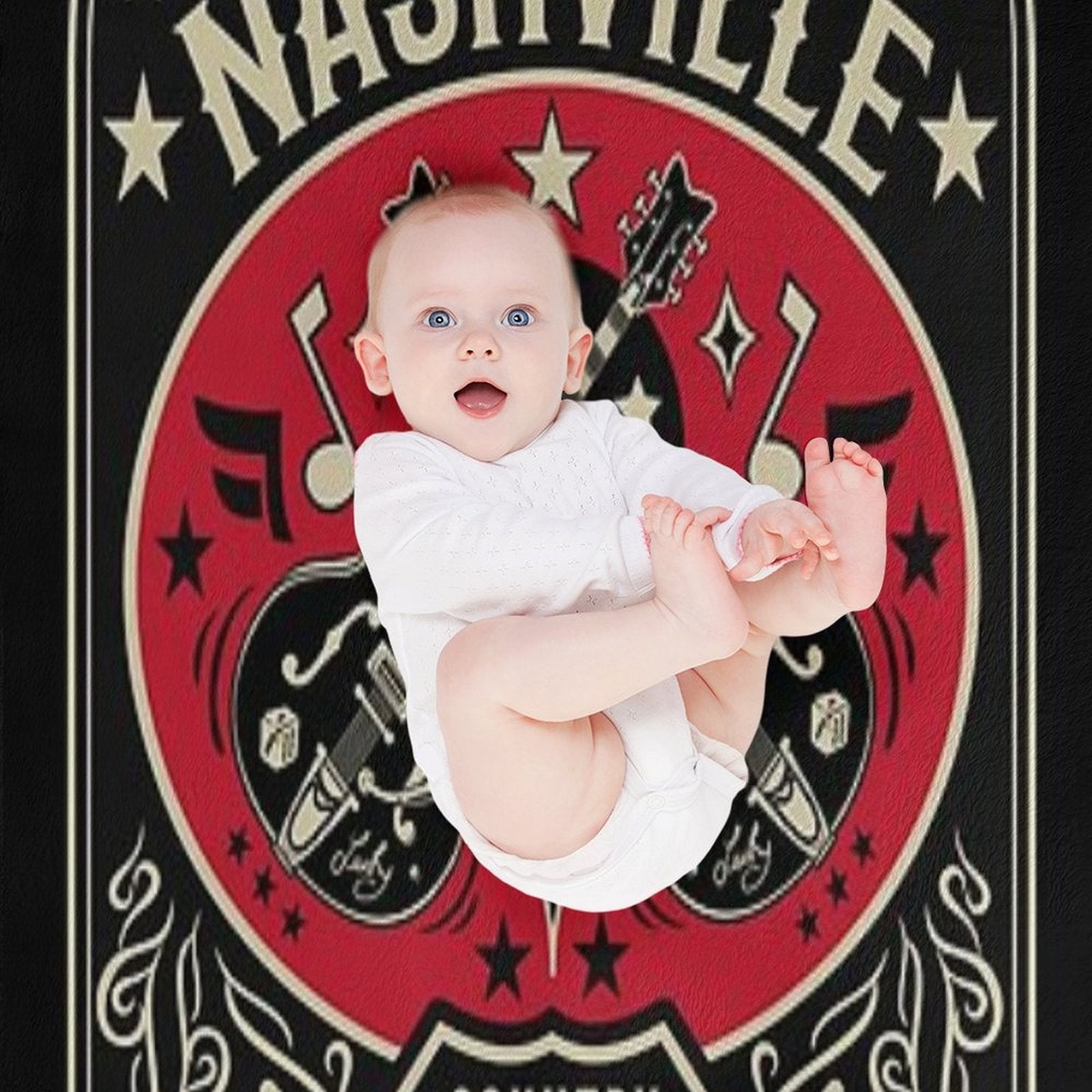 Country Music Lover Vintage Nashville Retro Tennessee Rockabilly Guitars All-season Throw Blanket