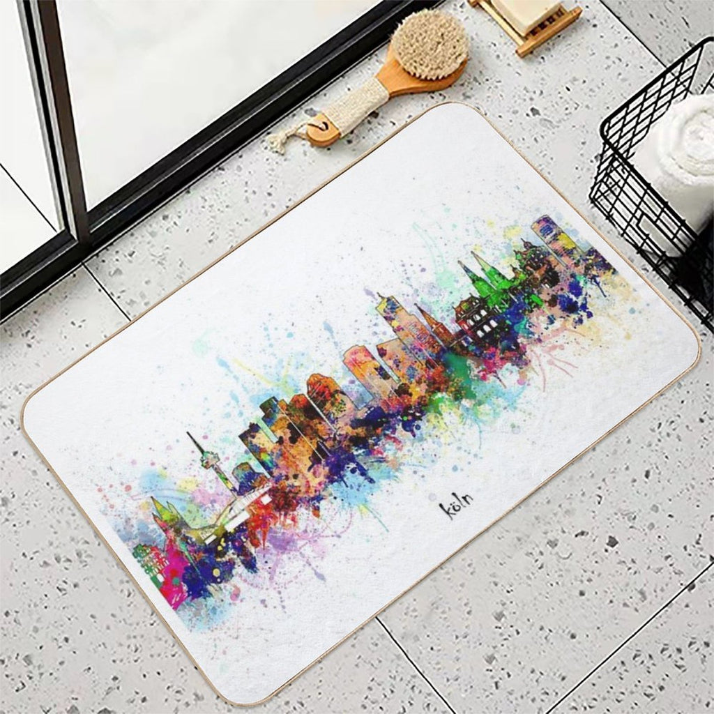 Cologne Skyline  Stain-Proof Bath Mat