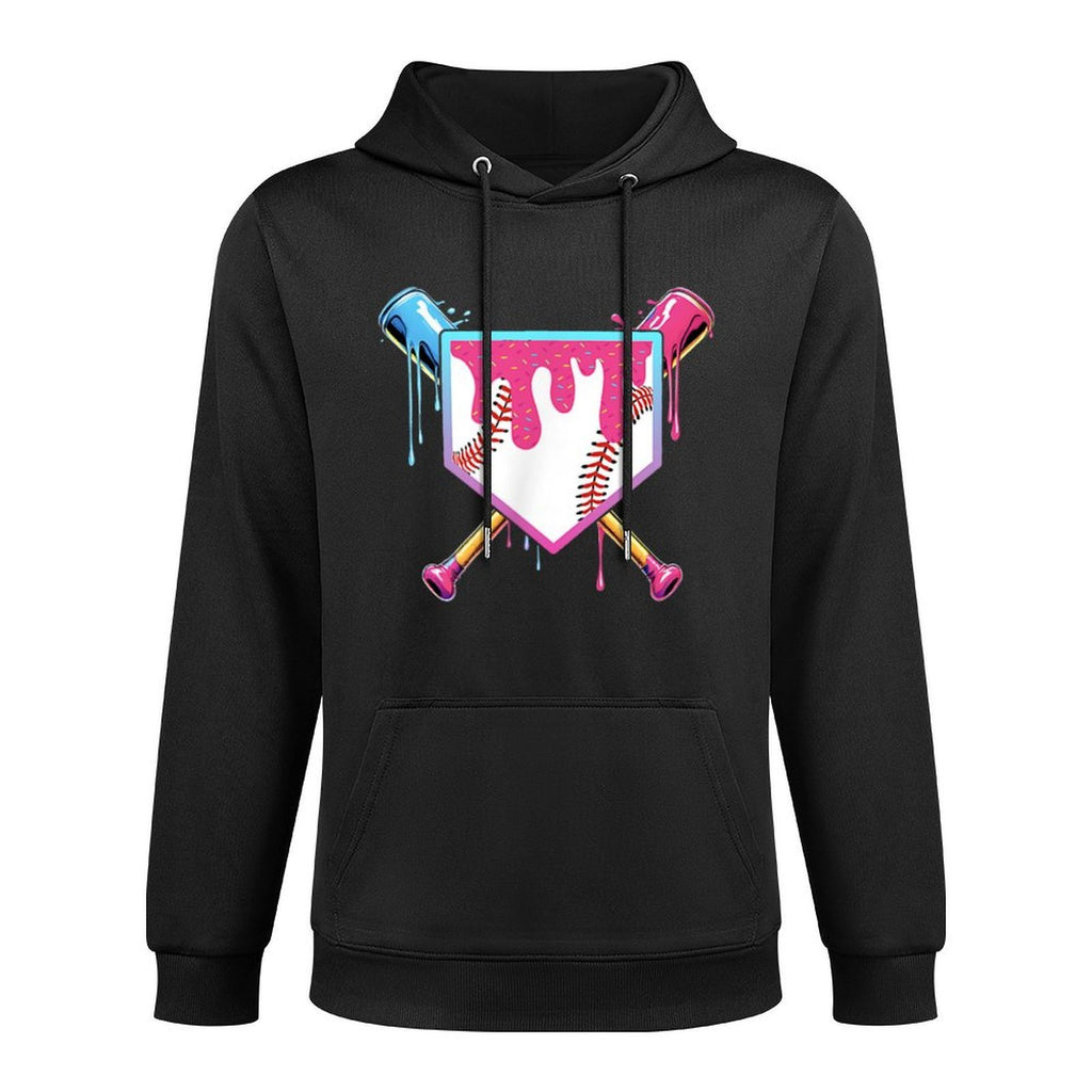 Baseball Drip For Boys Home Plate Ice Cream Drip Youth Breathable Fabric Hoodie