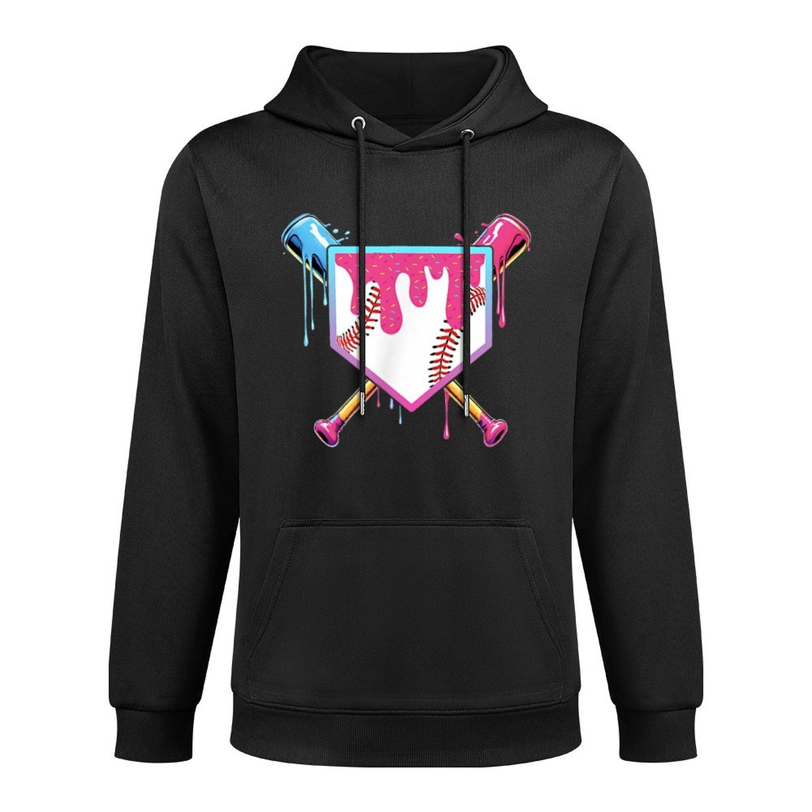 Baseball Drip For Boys Home Plate Ice Cream Drip Youth Breathable Fabric Hoodie