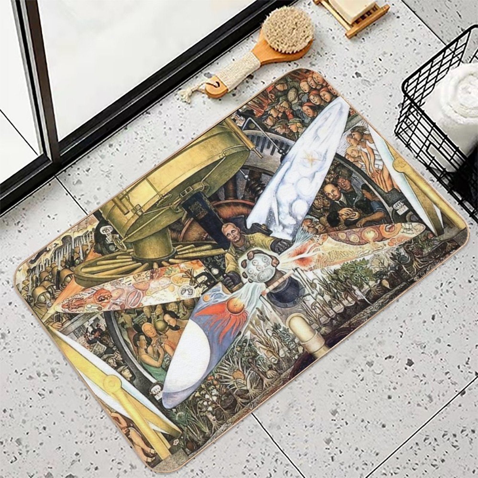 Diego Rivera Famous Paintings  Repositionable Bath Mat