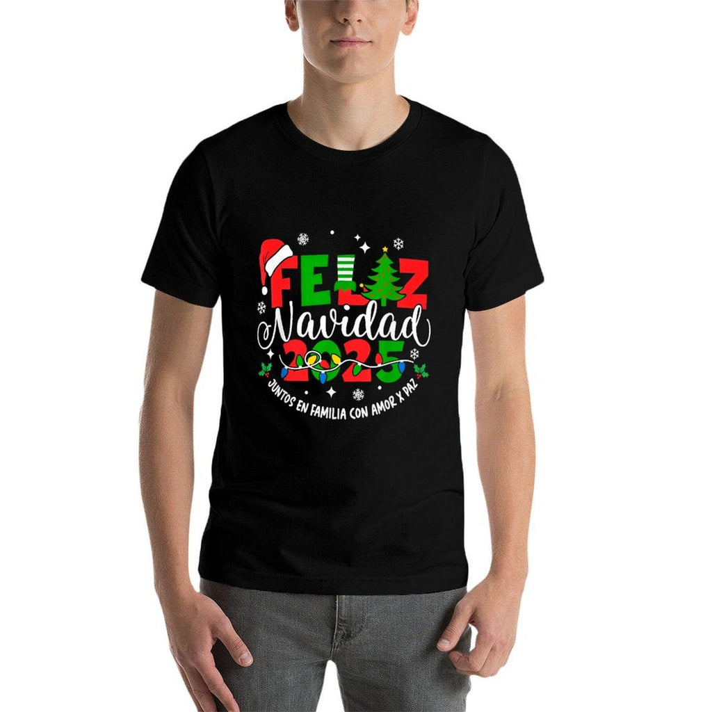 Feliz Navidad 2025 Christmas Xmas Lights Pajamas Holiday  Classic T-Shirt