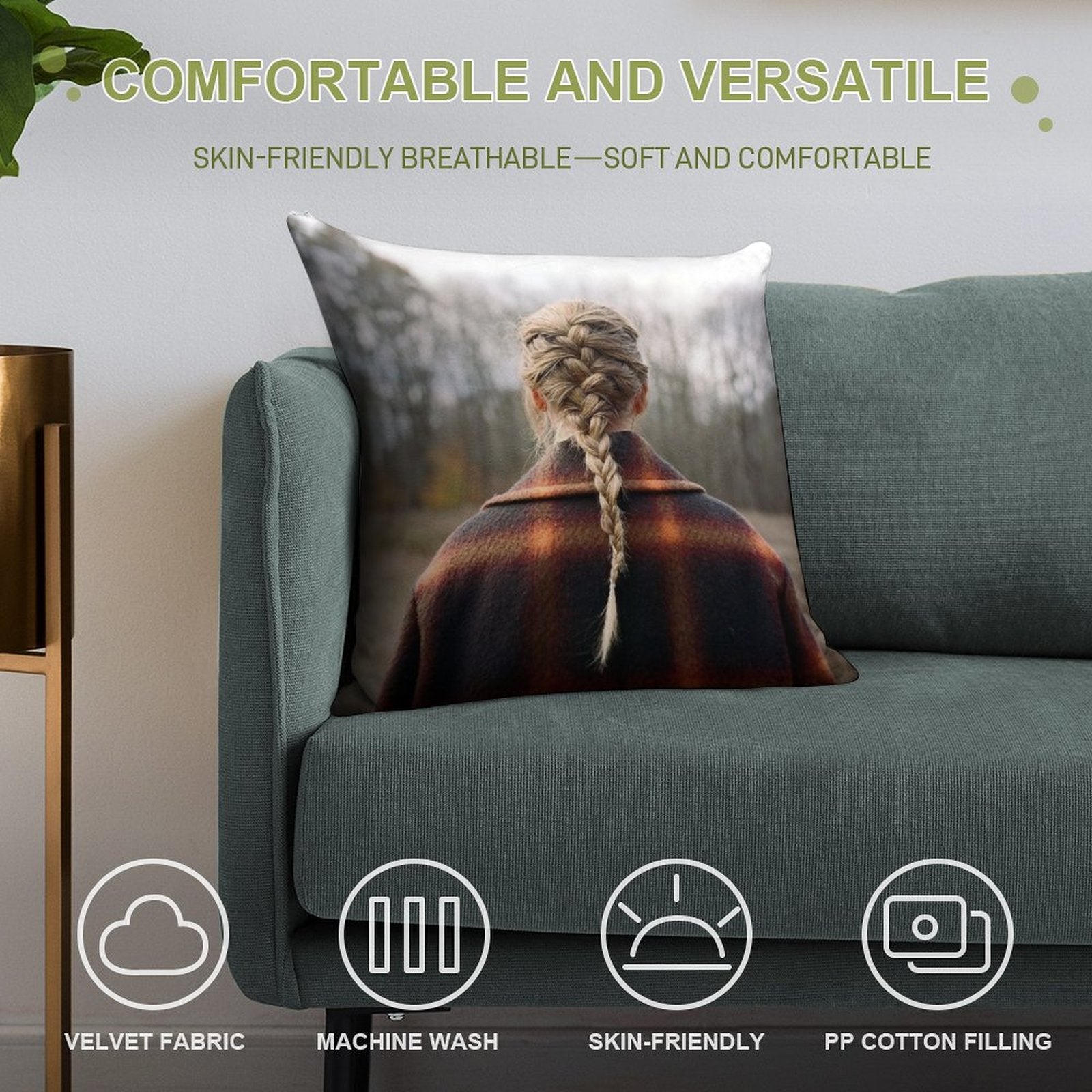 Evermore Album Cover Design Soft Decorative Cover Throw Pillow