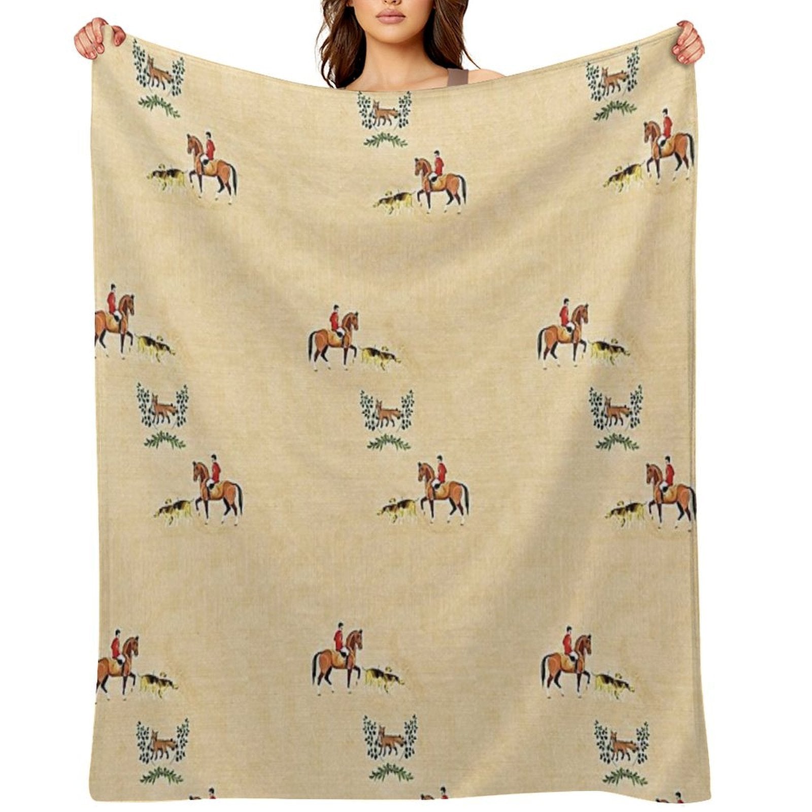 English Country Foxhunt Comfort Throw Blanket