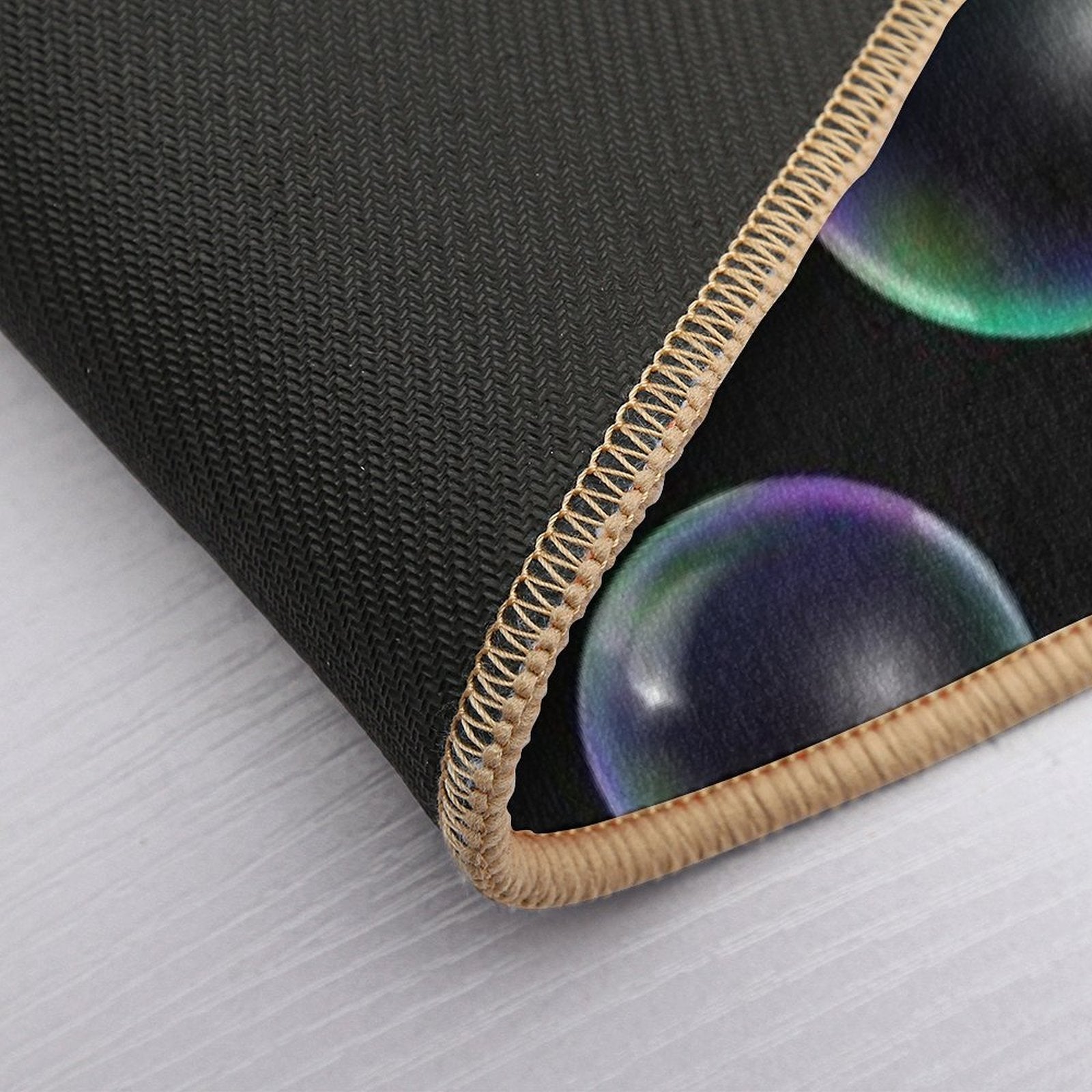 Copy of Colorful Bubbles Pattern - Black Background  Dirt-Trapping Bath Mat