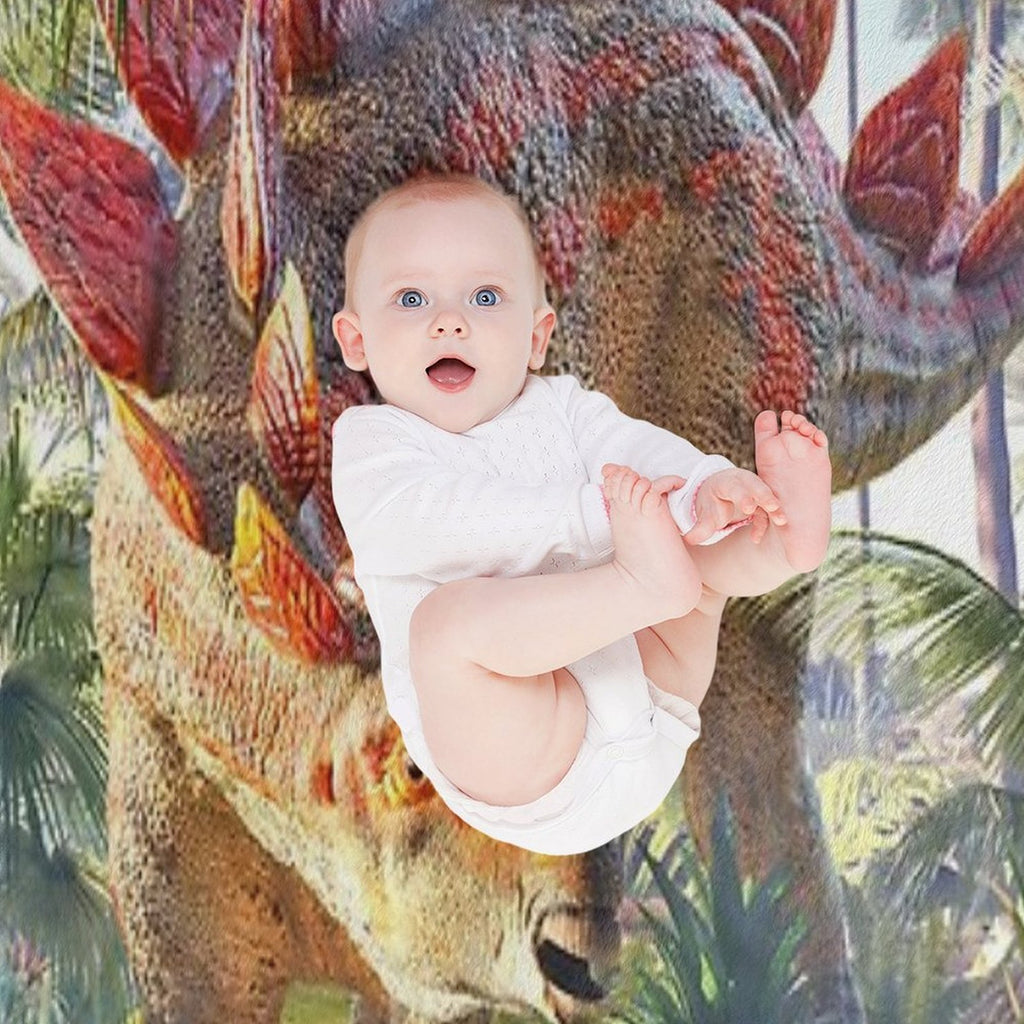 Stegosaurus Swamp Wrinkle-free Throw Blanket