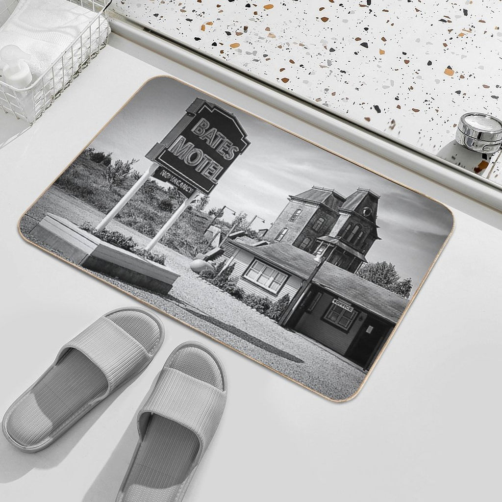 Motel Spooky Psycho Norman Vintage Antique Still Print  Eco-Friendly Bath Mat