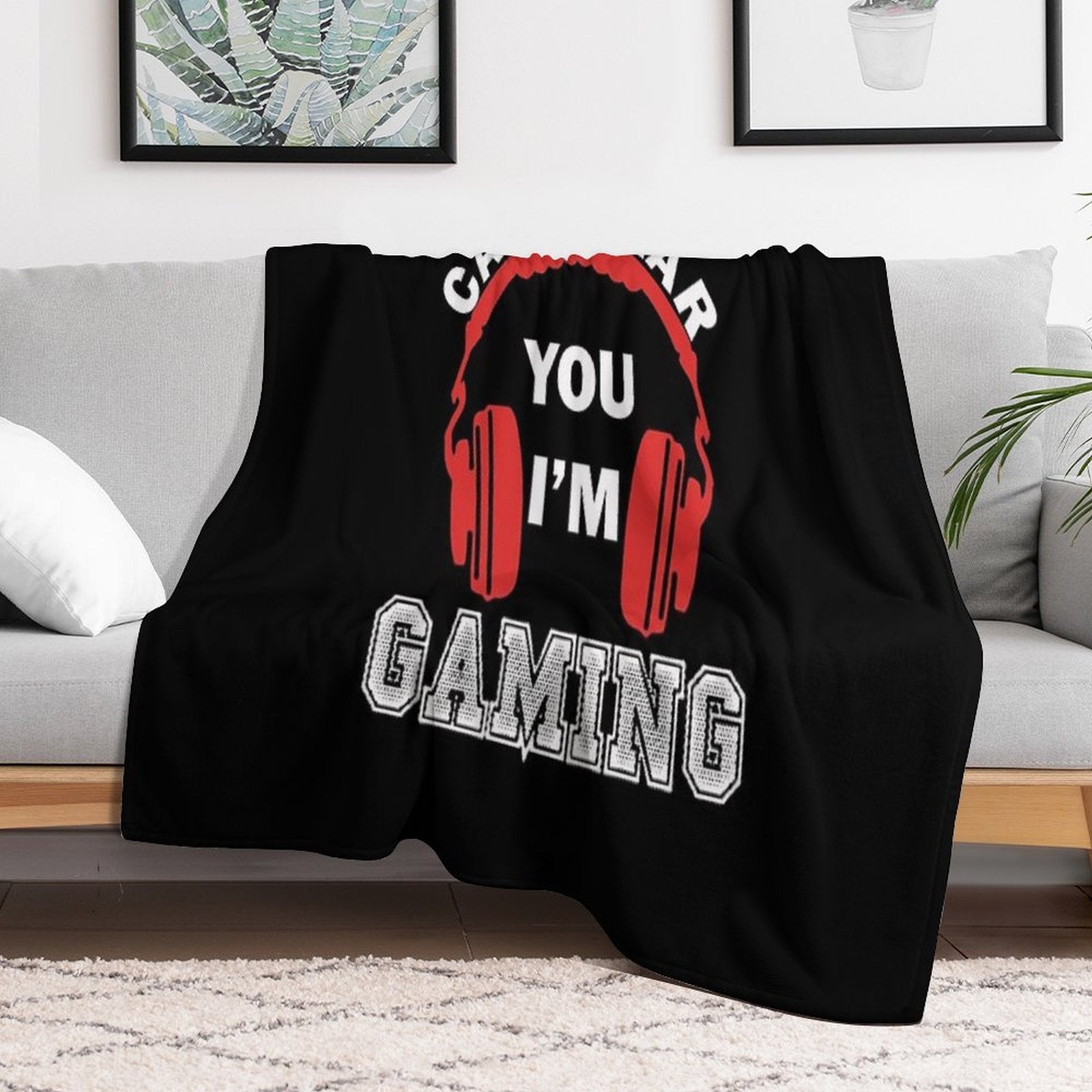 Video Gaming Gift Gamer Headset  Design Wrinkle-free Throw Blanket