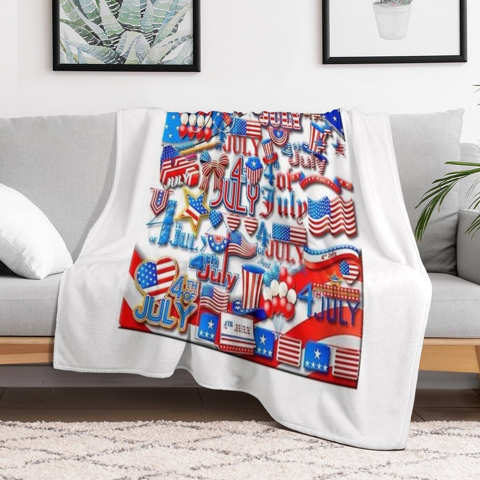USA- America  4 July Comfort Throw Blanket