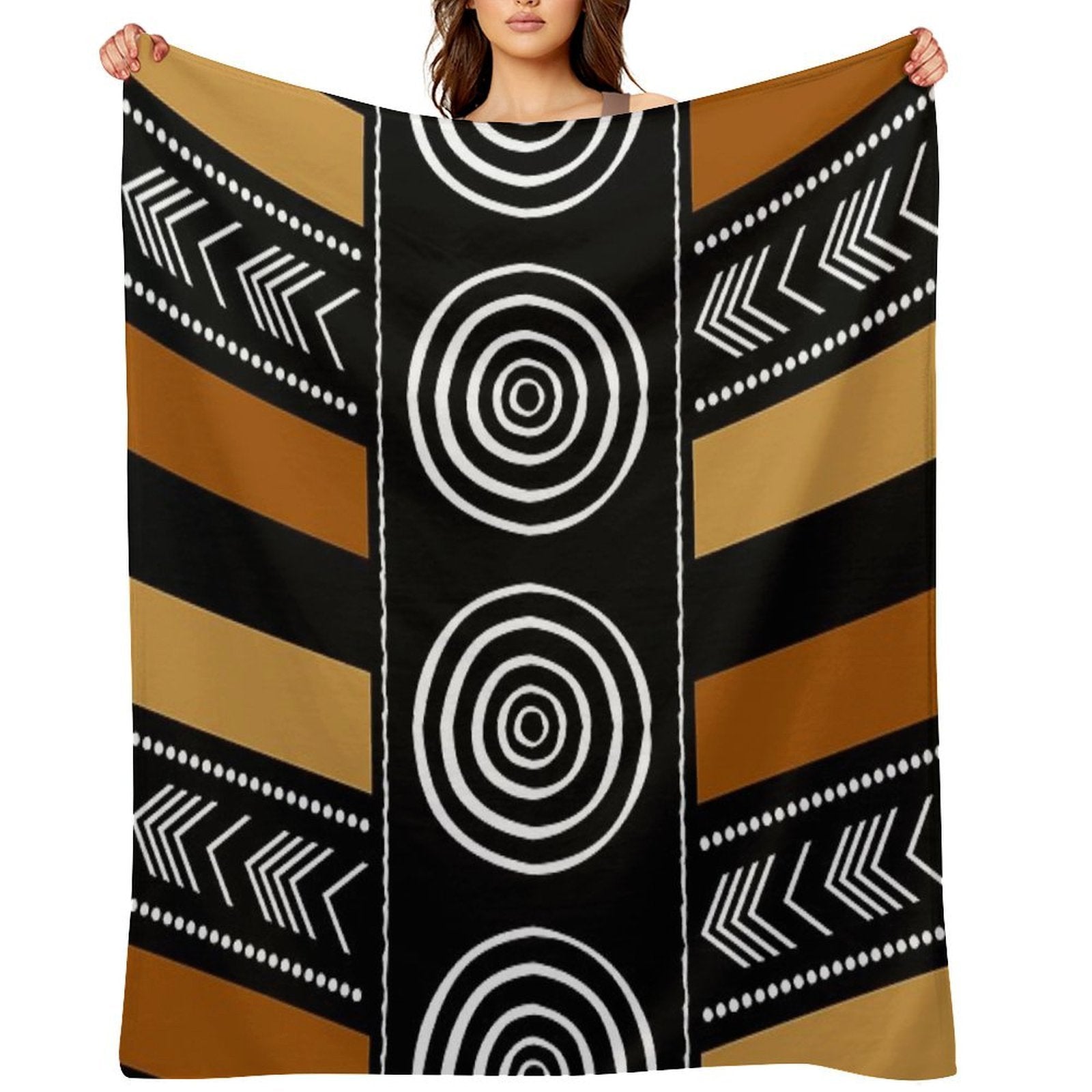African Mud Cloth Artistry Art Multi-functional Throw Blanket