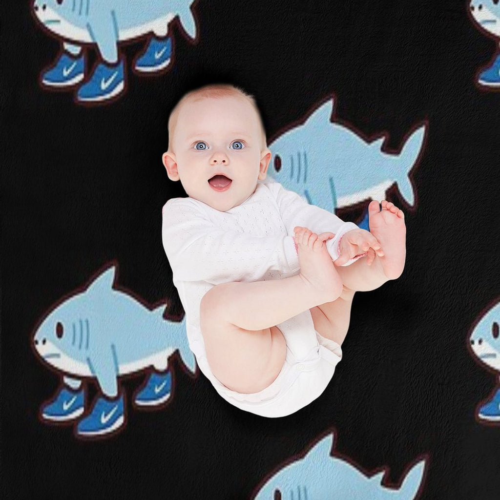 Cute Tralalero Tralala (Italian Brainrot) Shrink-resistant Throw Blanket