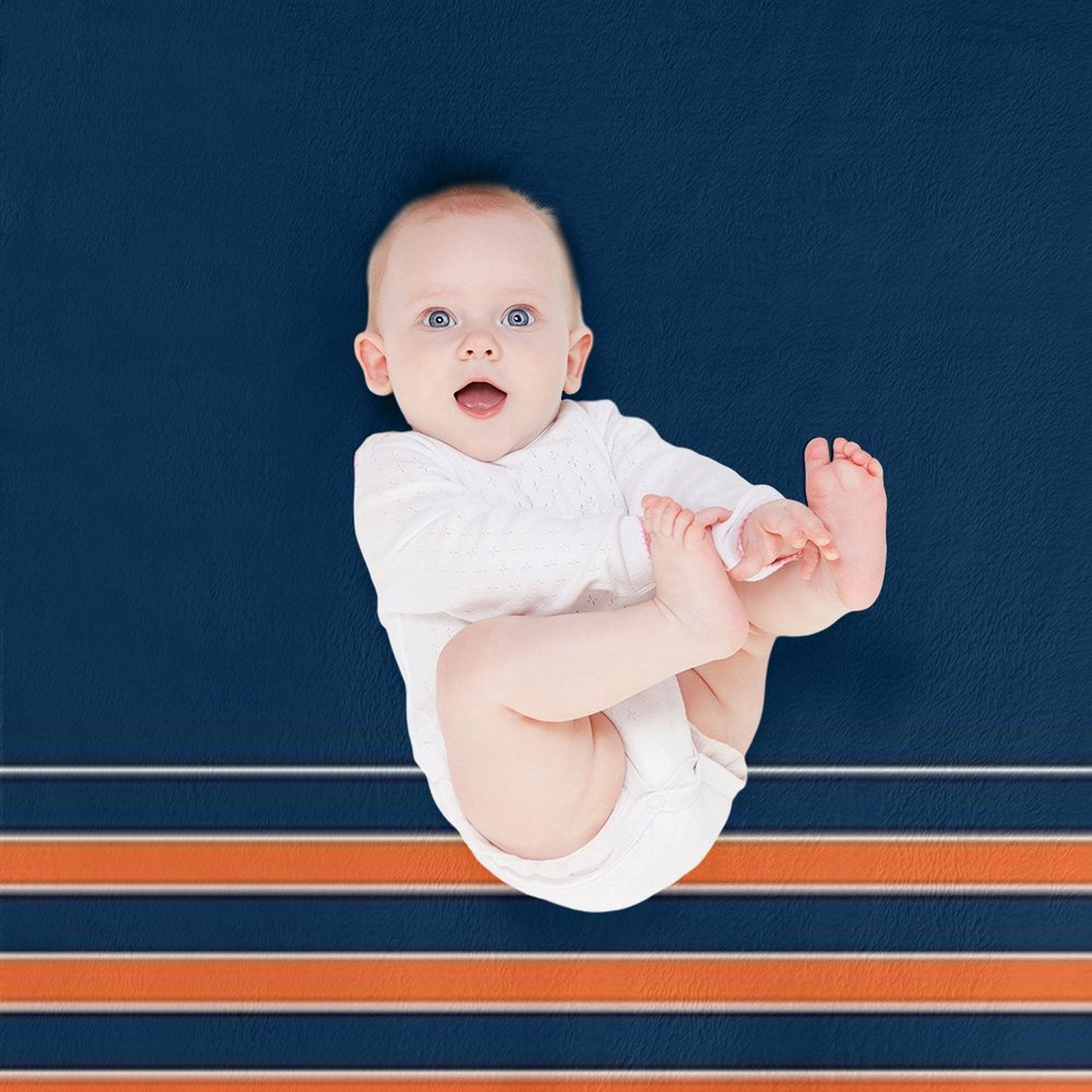 Indigo Orange Stripes Travel-friendly Throw Blanket
