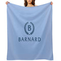 Barnard College Baby Blue Logo Sustainable Throw Blanket