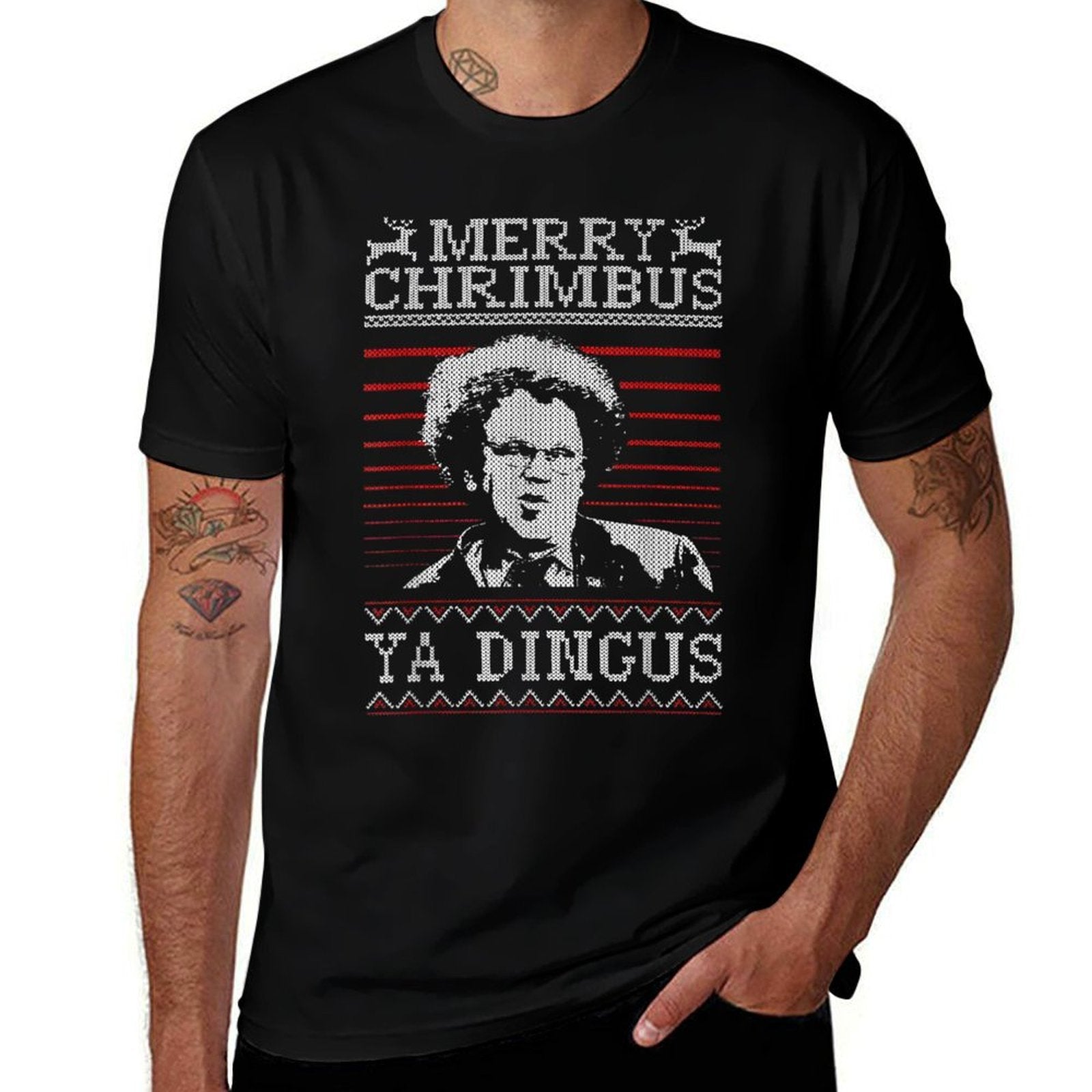 Merry Chrimbus Christmas Ya Dingus  Fade-proof Color T-Shirt