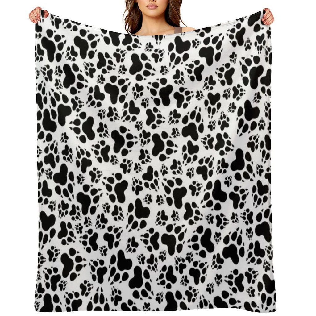 Dog Feets BLACK Easy Care Throw Blanket