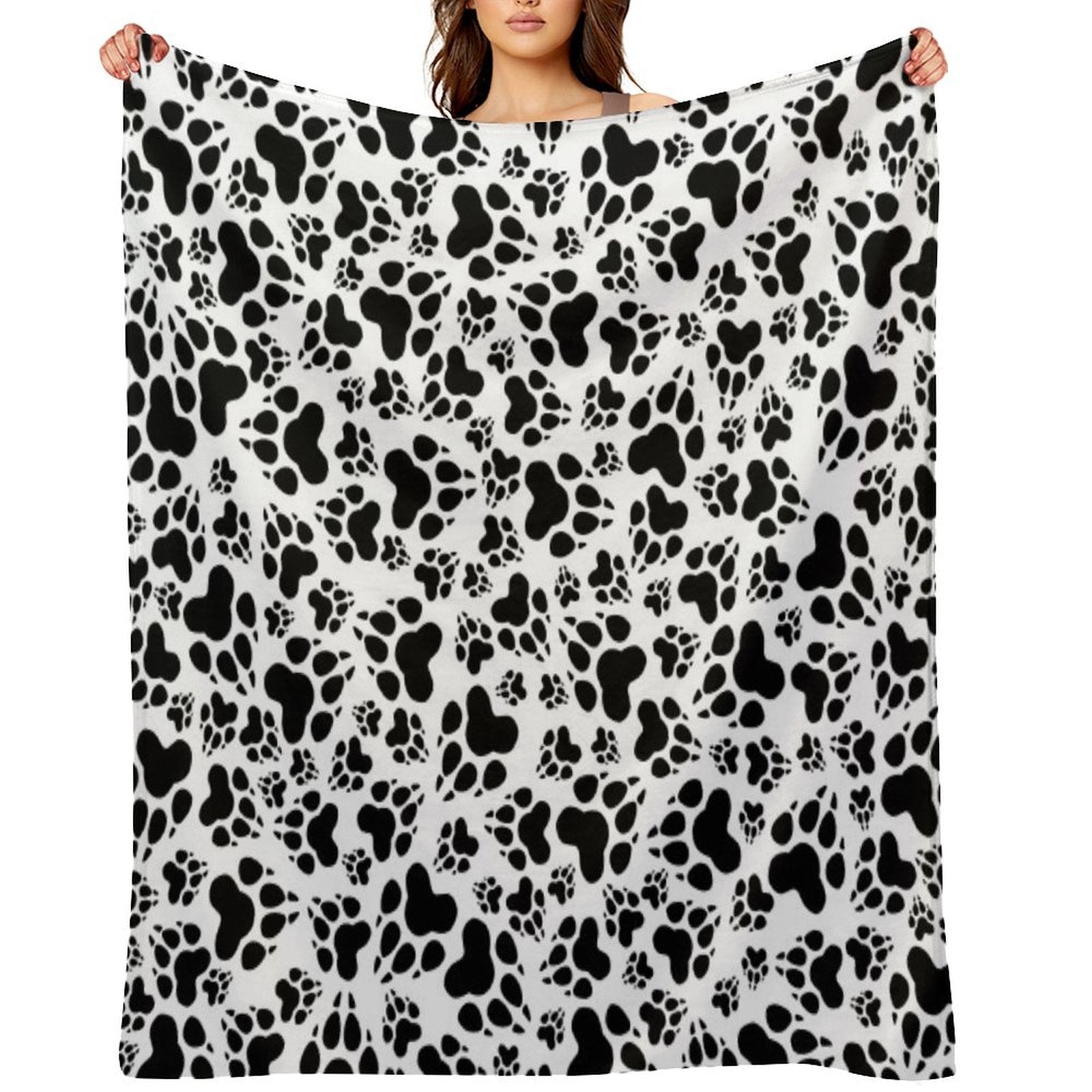Dog Feets BLACK Easy Care Throw Blanket
