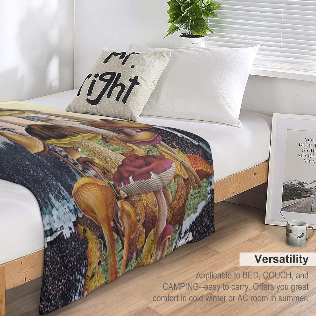 Mushroom Festival Machine-washable Throw Blanket