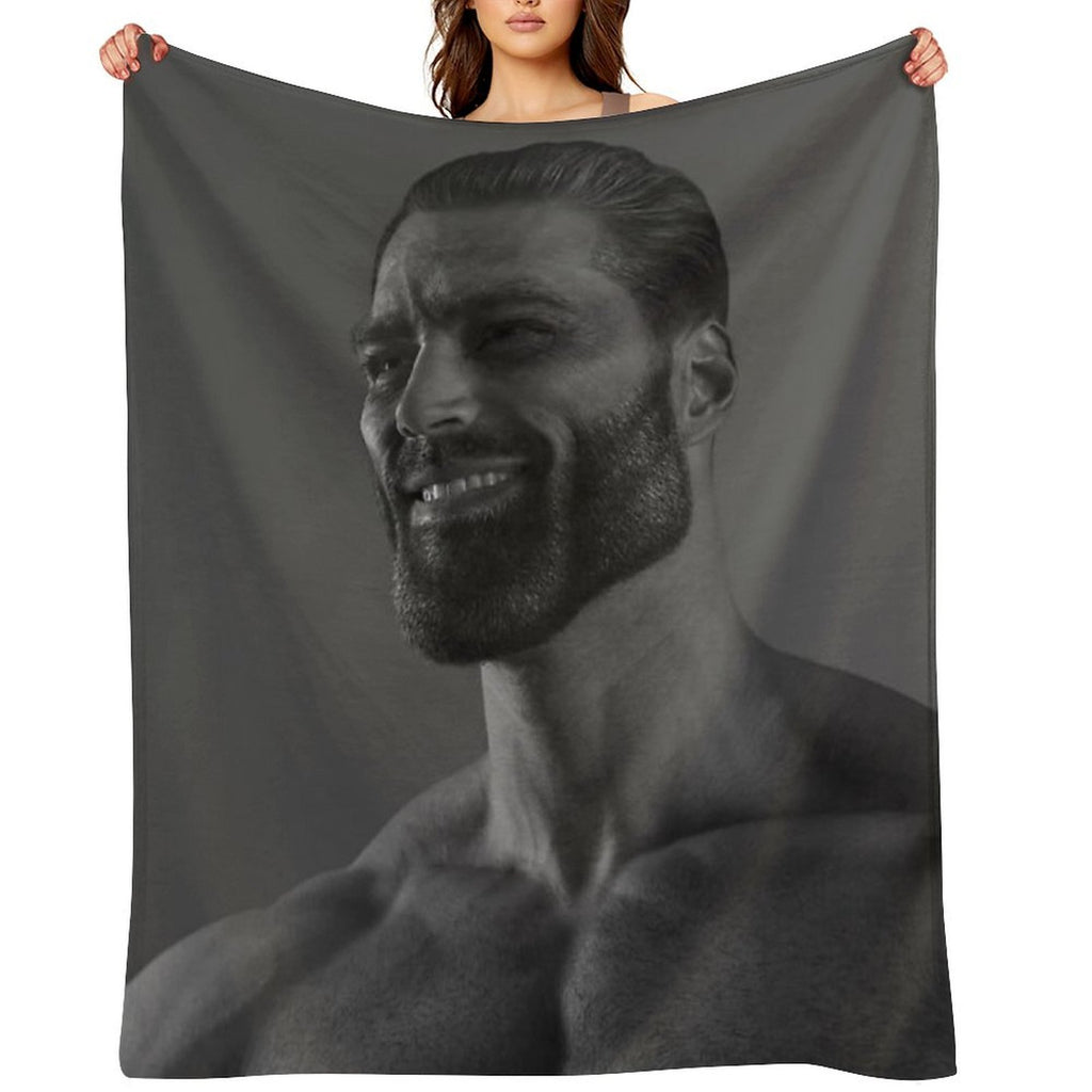 GigaChad Easy Care Throw Blanket
