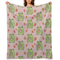 Cute Strawberry Milk Frog Anti-pilling Throw Blanket