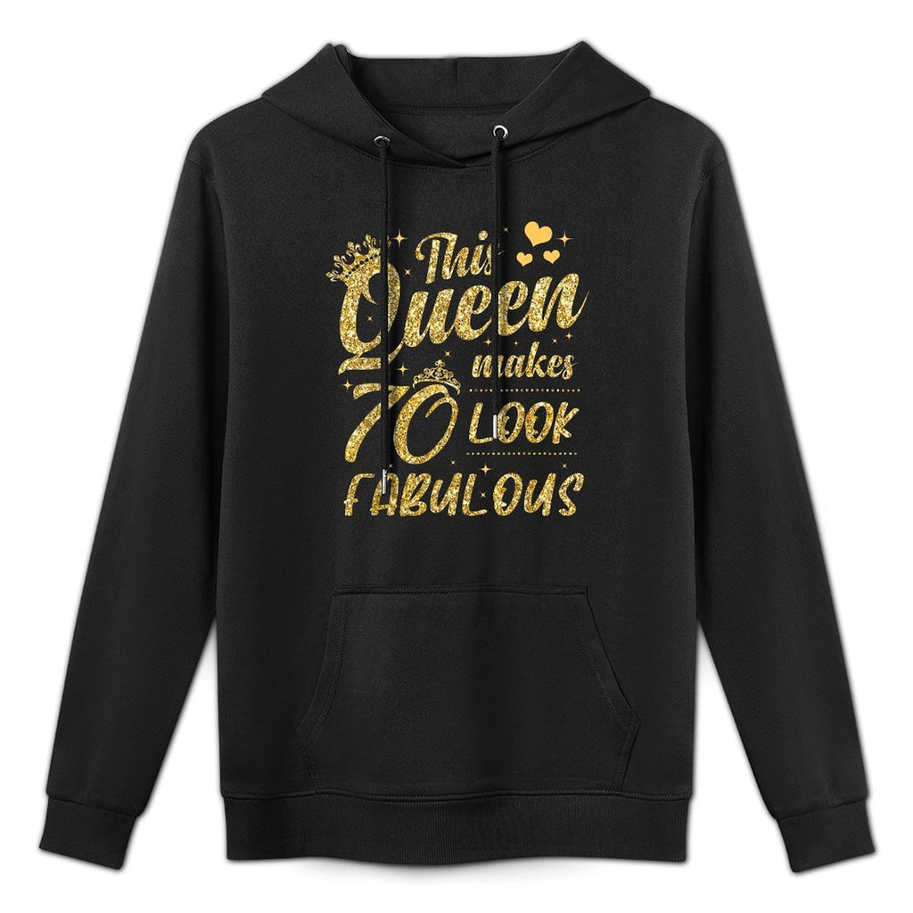 This Queen Makes 70 Look Fabulous 70th Birthday Customizable Surface Hoodie