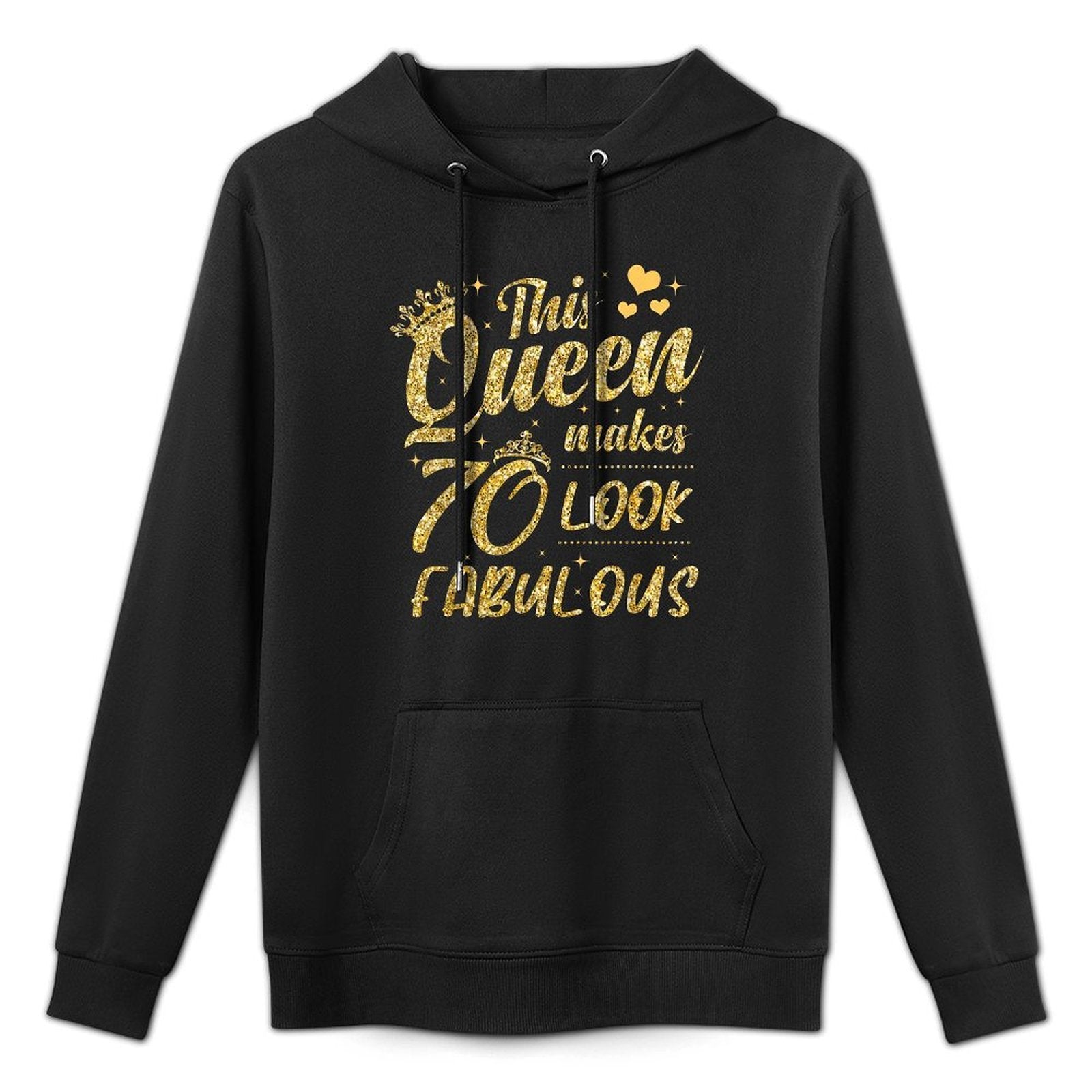 This Queen Makes 70 Look Fabulous 70th Birthday Customizable Surface Hoodie