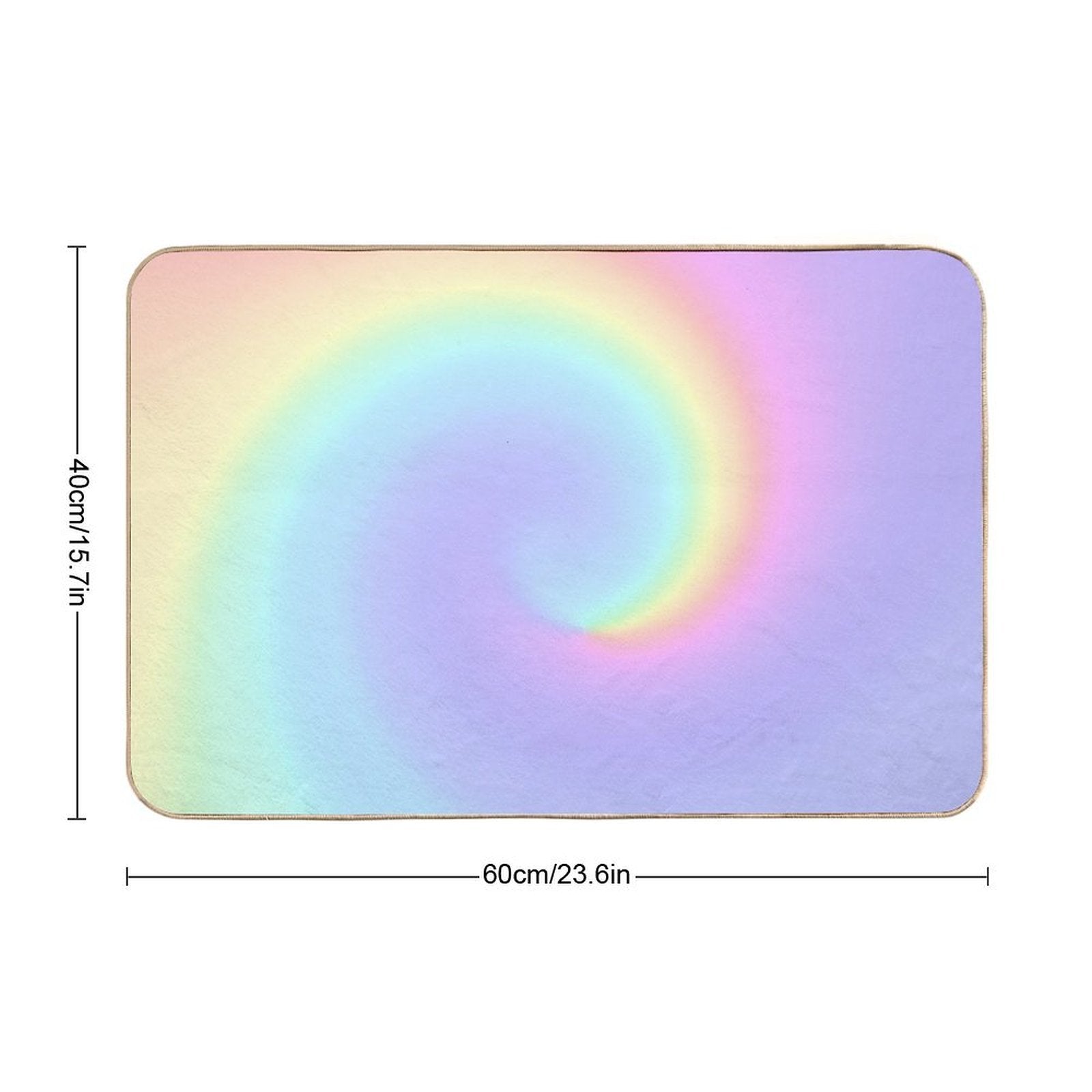 Light Pastel Rainbow Spiral Durable Bath Mat