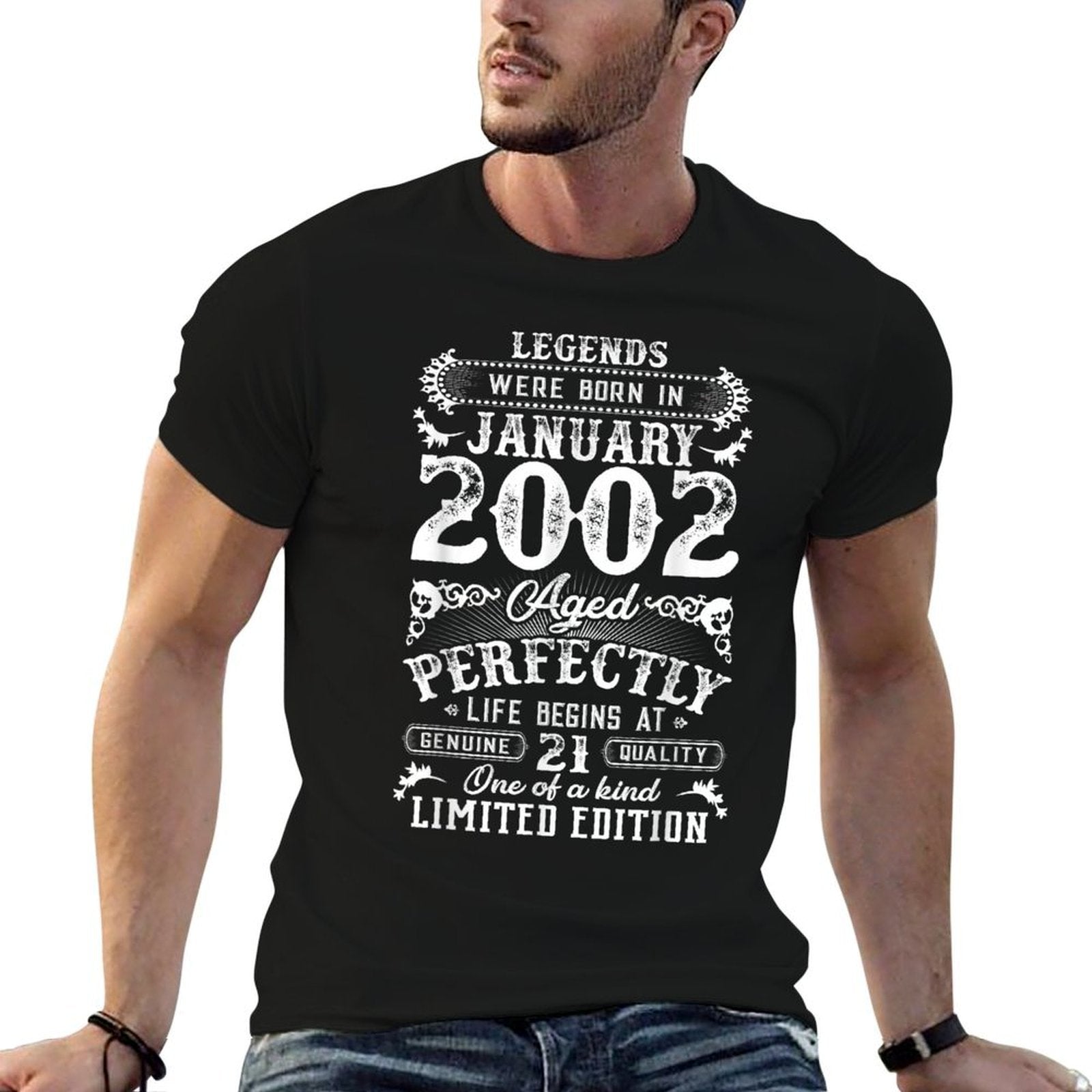 Legends Were Born In January 2002 21st Birthday  Polyester Blend T-Shirt