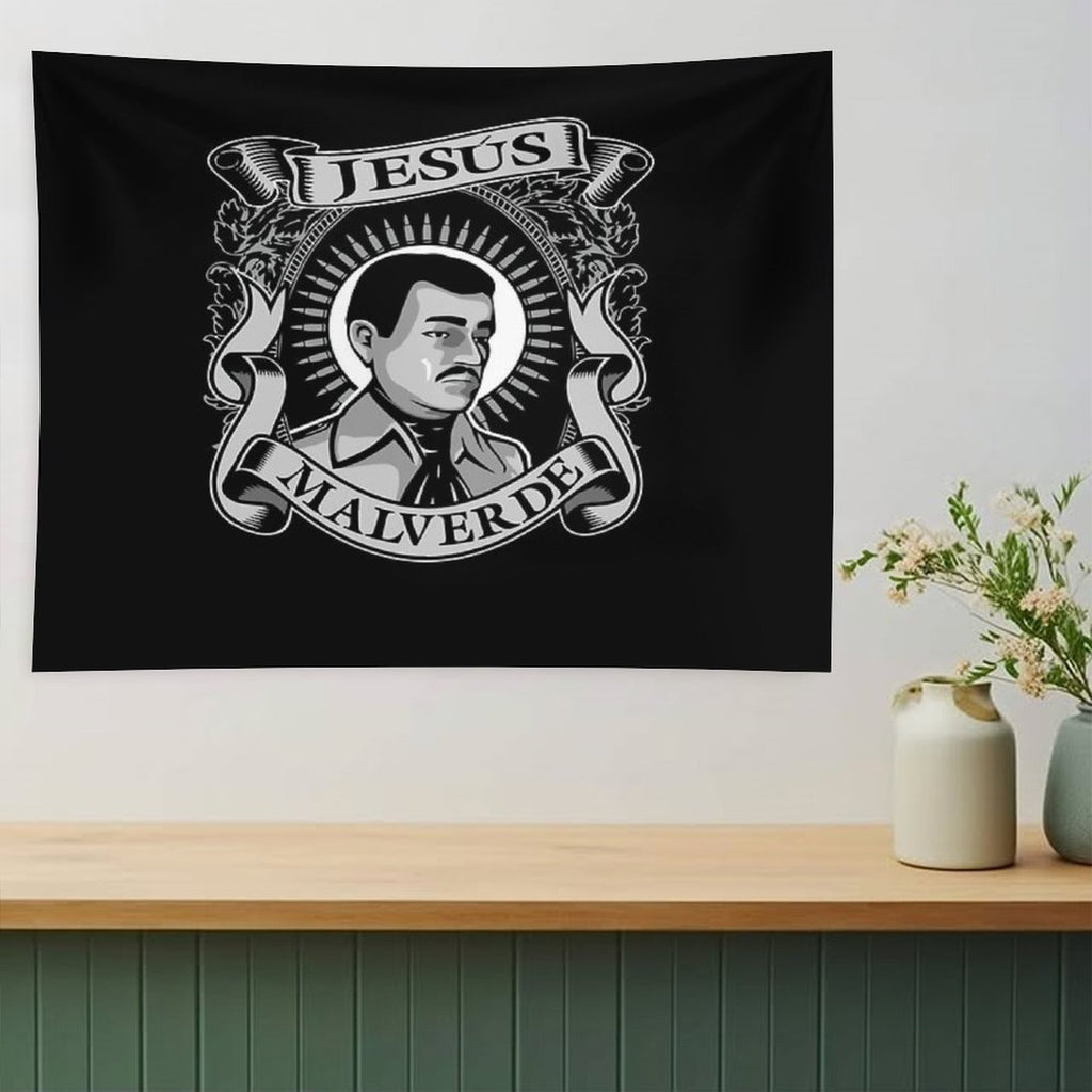 Jesus Malverde Mexican Hero Angel Of The Poor Tapestry