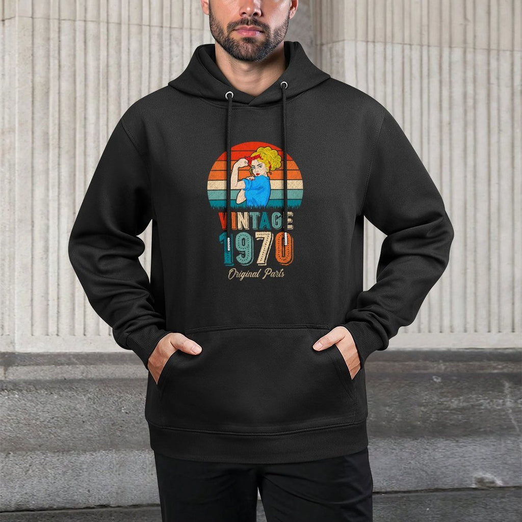 50th Birthday Tshirts For Women Original Parts Vintage 1970 Versatile Streetwear Hoodie