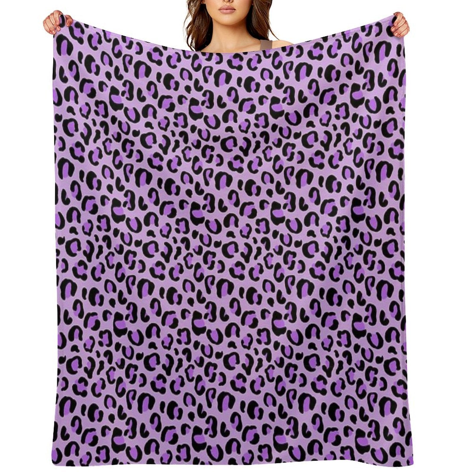 Leopard Print Purple Pattern Easy Care Throw Blanket