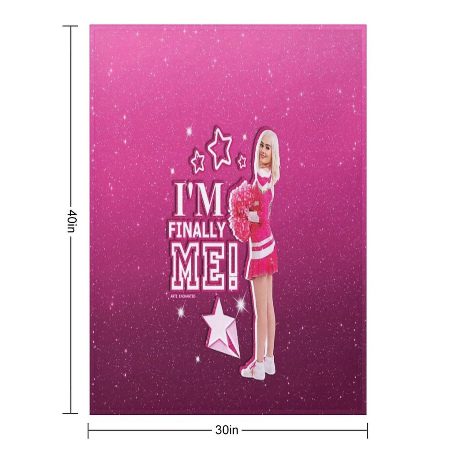 Zombies 3 - Addison I'm Finally Me Pink Glitter Travel-friendly Throw Blanket