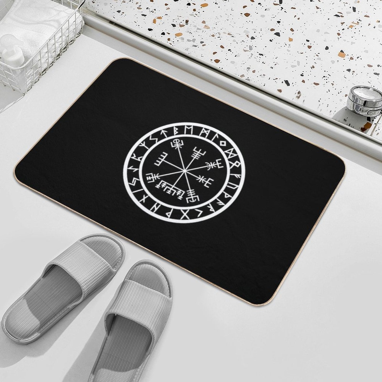 Vegvisir  Rune Circle (Variant II)  Easy To Clean Bath Mat