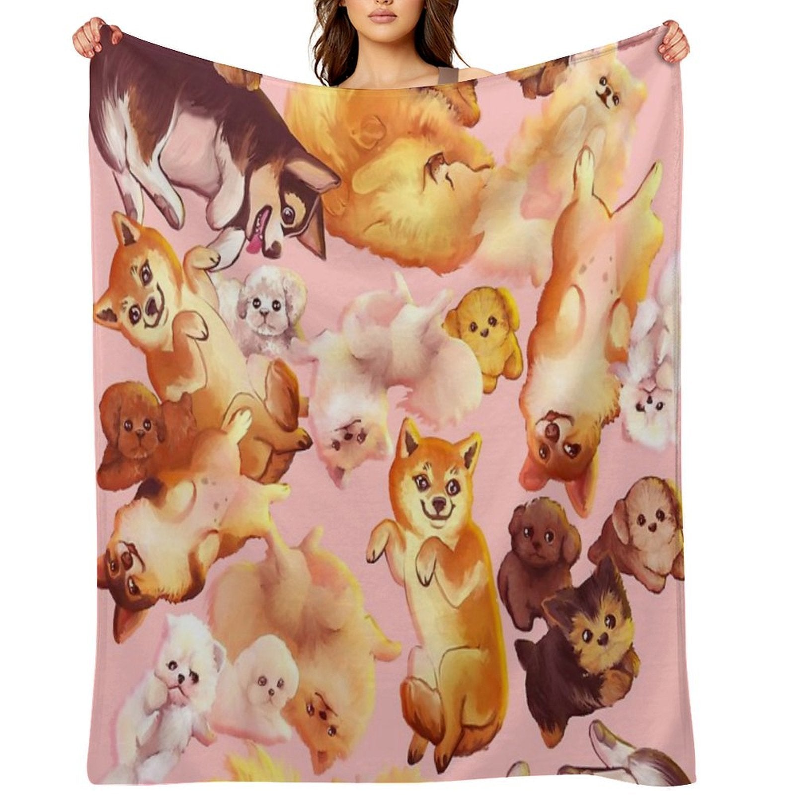 Dogs All over Different Background Every Product Versatility Throw Blanket