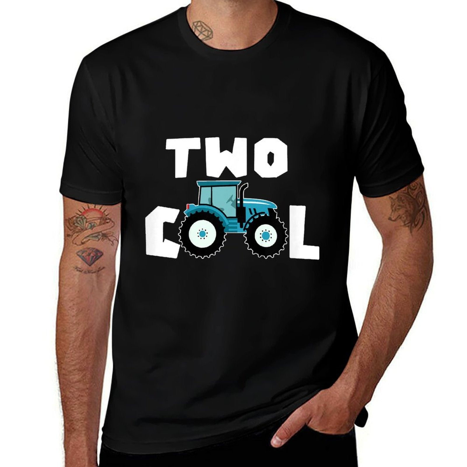 Kids Two Cool 2nd Birthday Tractor 2 Year Old Boy Second Bday  Durable T-Shirt