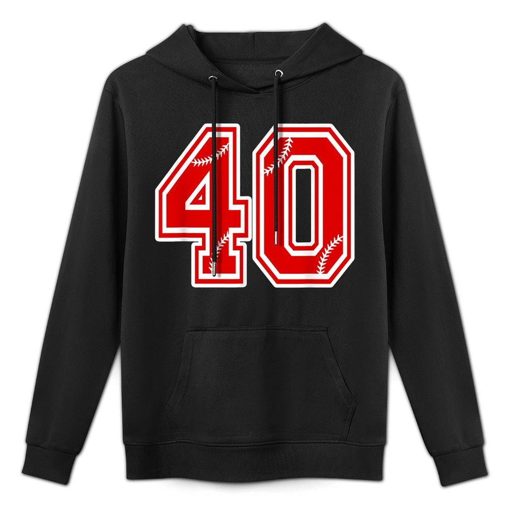 Red Baseball Number 40 Mens 40th Birthday T Unisex Design Hoodie