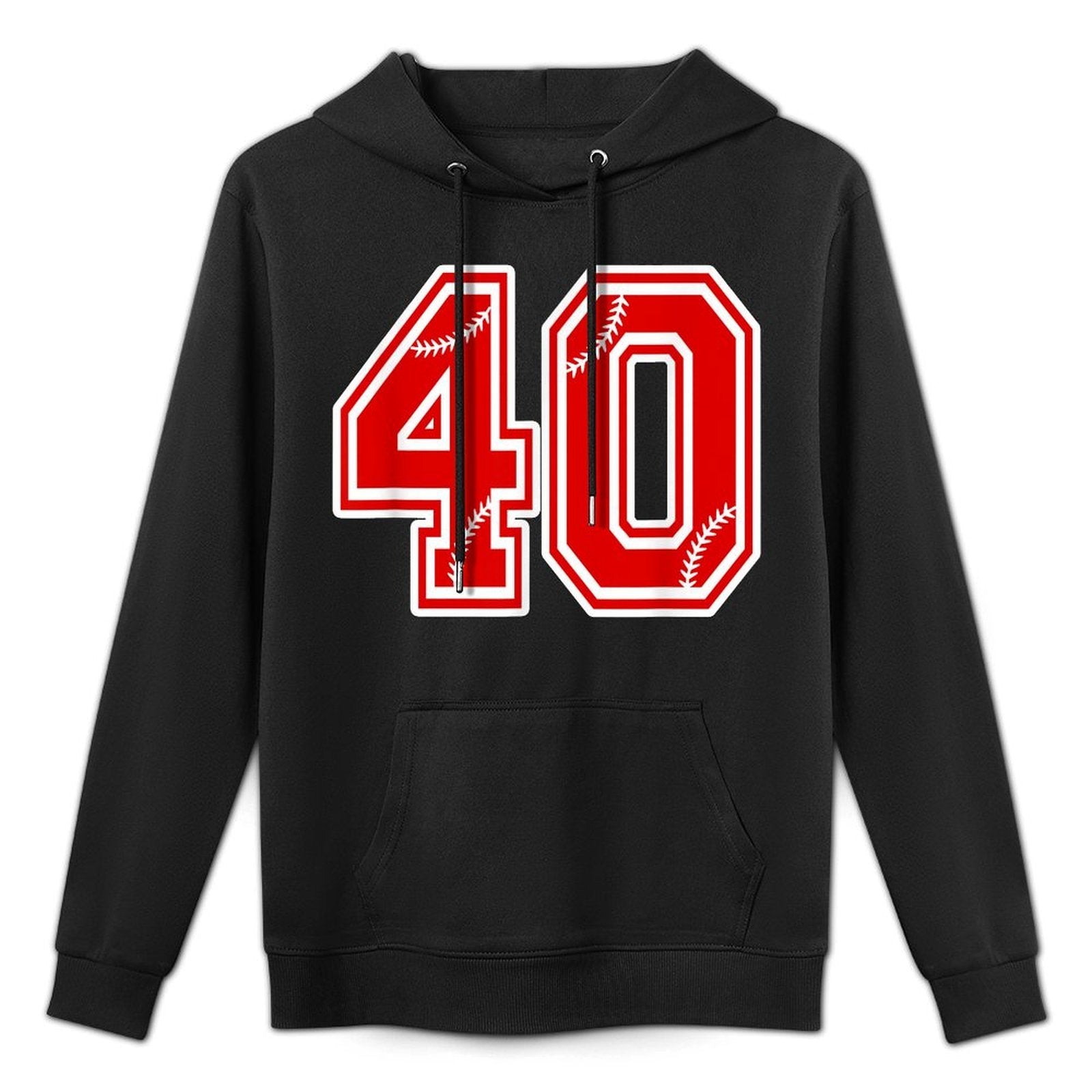 Red Baseball Number 40 Mens 40th Birthday T Unisex Design Hoodie