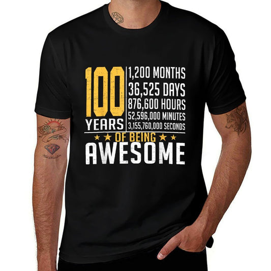100th Birthday 100 Years Old  Trendy Pattern T-Shirt