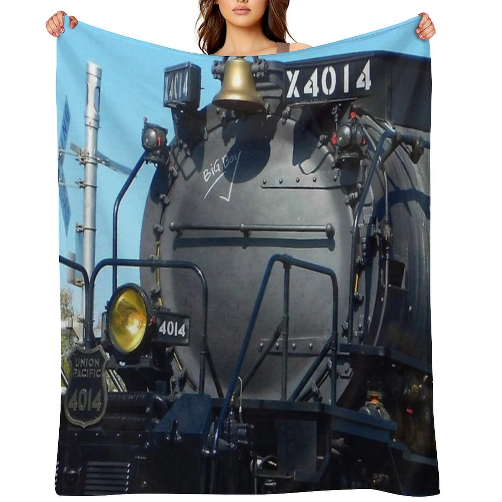 Big Boy Train (Colored) Velvety-soft Throw Blanket