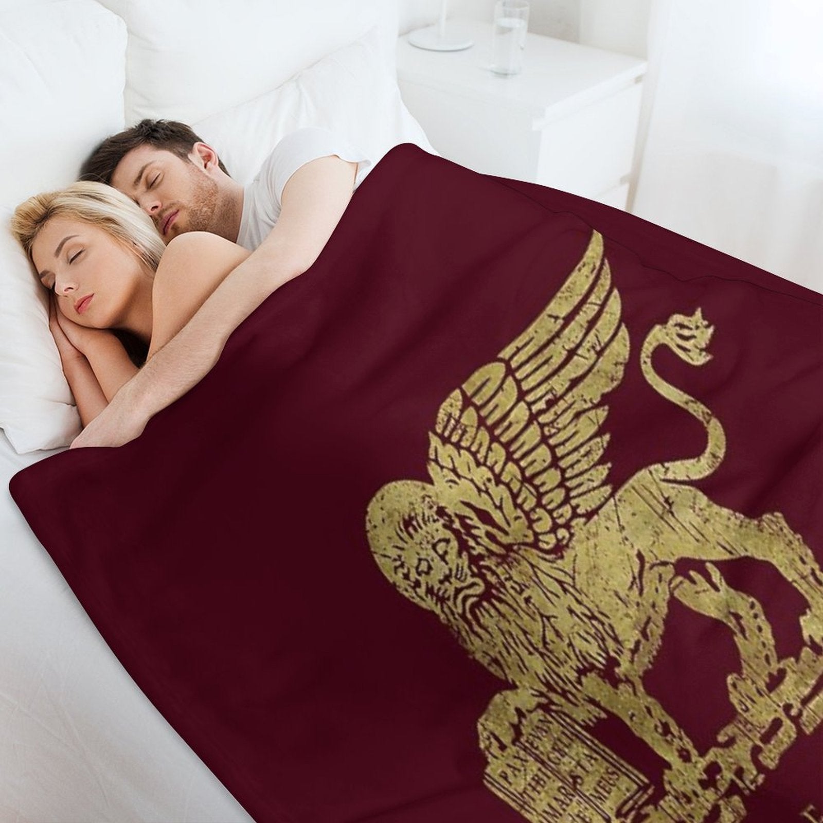 Leone Di San Marco of Venezia - Vintage Gold Versatility Throw Blanket