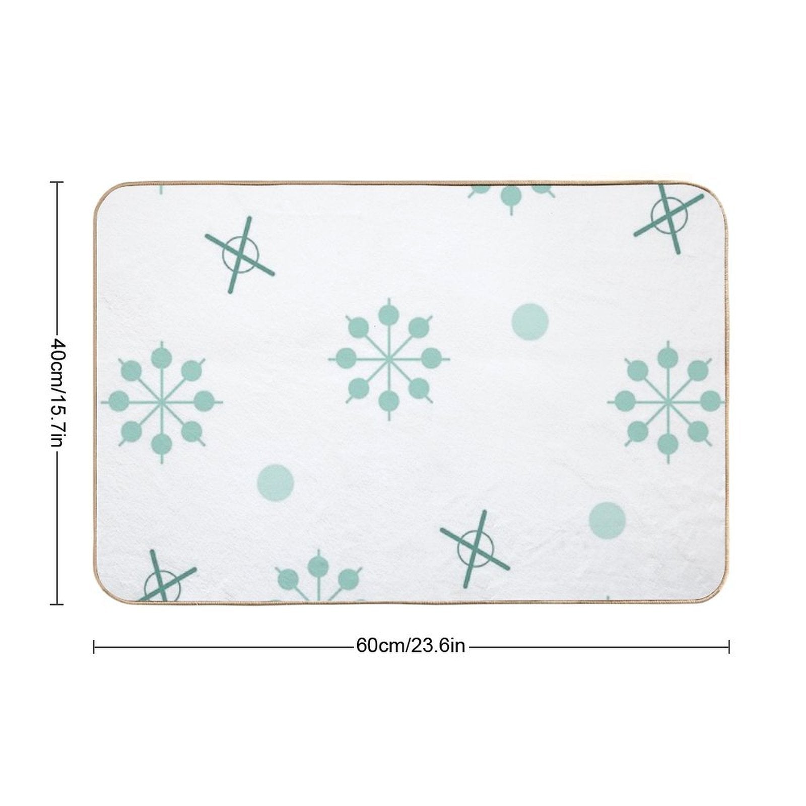 Atomic Age Sputnik Starbursts Winter Green  Anti-Trip Bath Mat